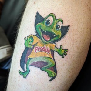 yasmin ellis freddo frog tattoo design